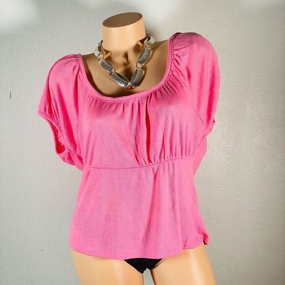 NWT Derek Heart Sz XXL Pink Soft Gorgeous Peplum Top - Picture 1 of 12